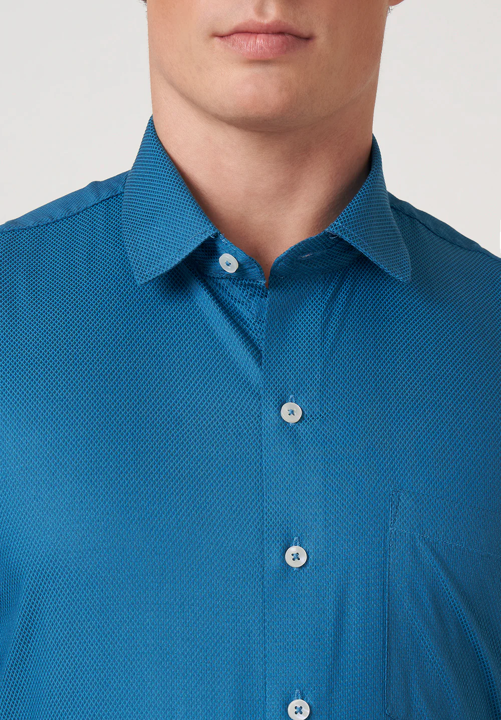 Men Blue Regular Fit Formal Shirt - Image 4
