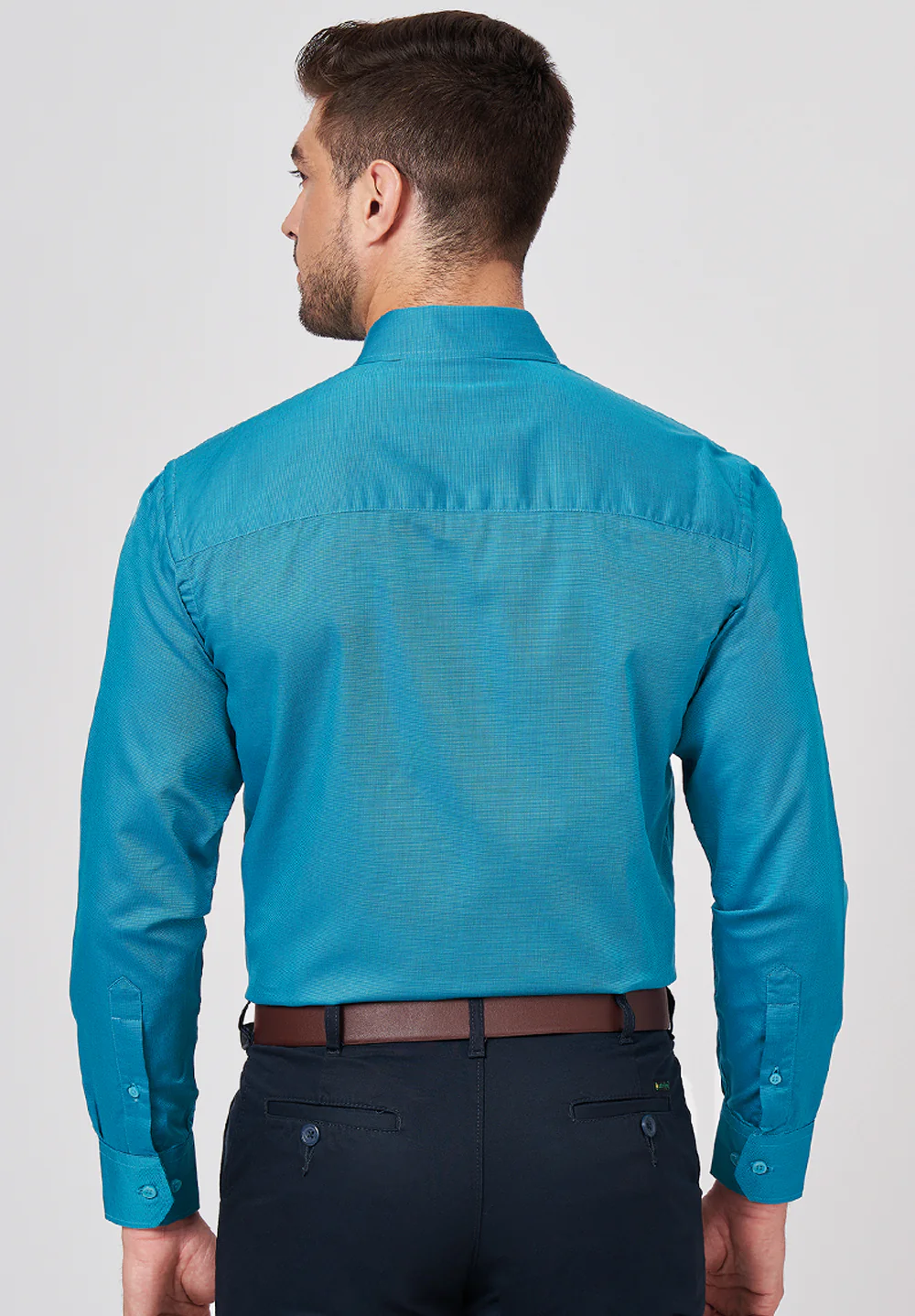 Men Blue Regular Fit Formal Shirt - Image 2
