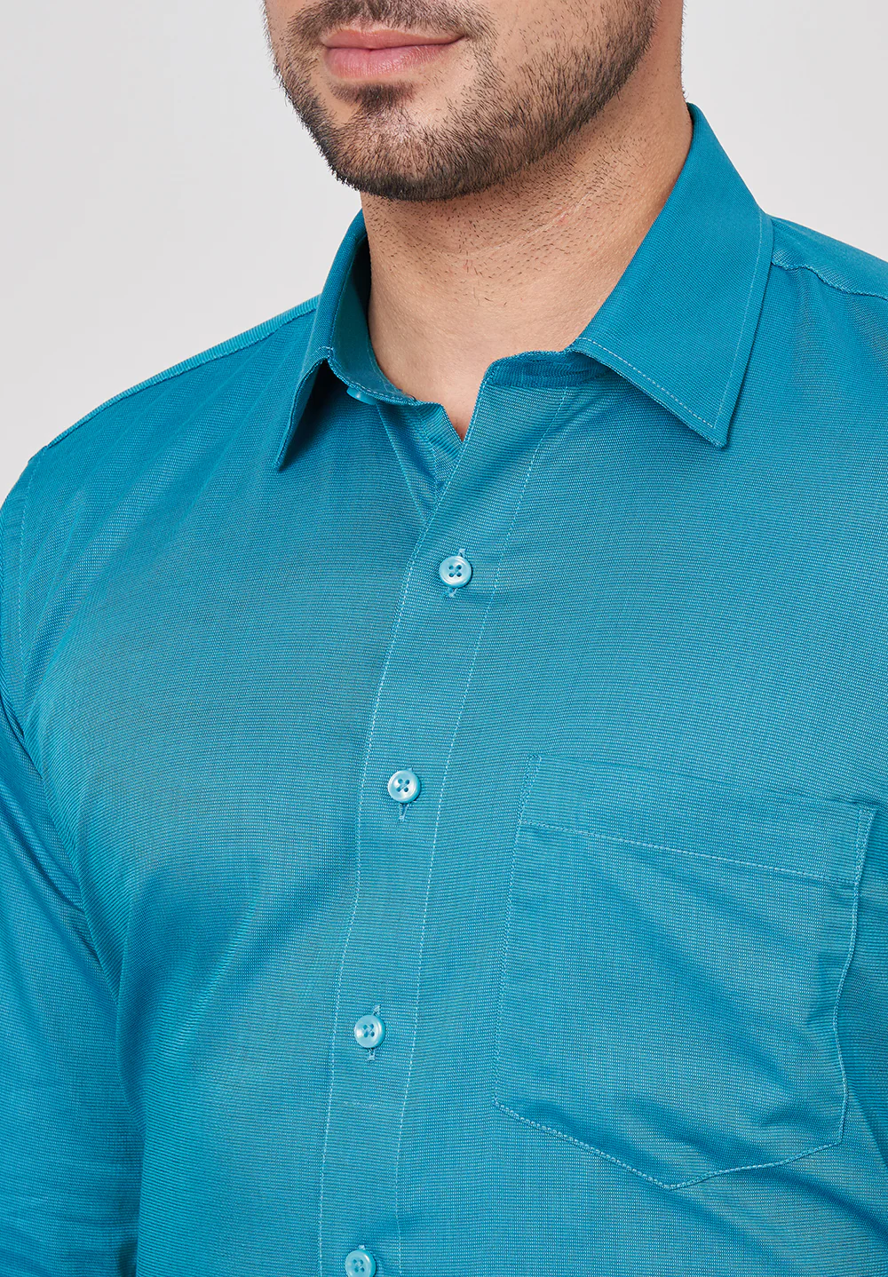 Men Blue Regular Fit Formal Shirt - Image 4