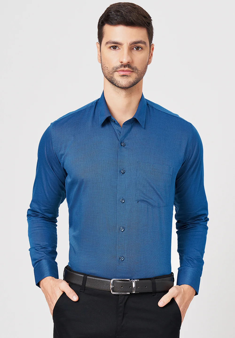 Men Blue Slim Fit Formal Shirt