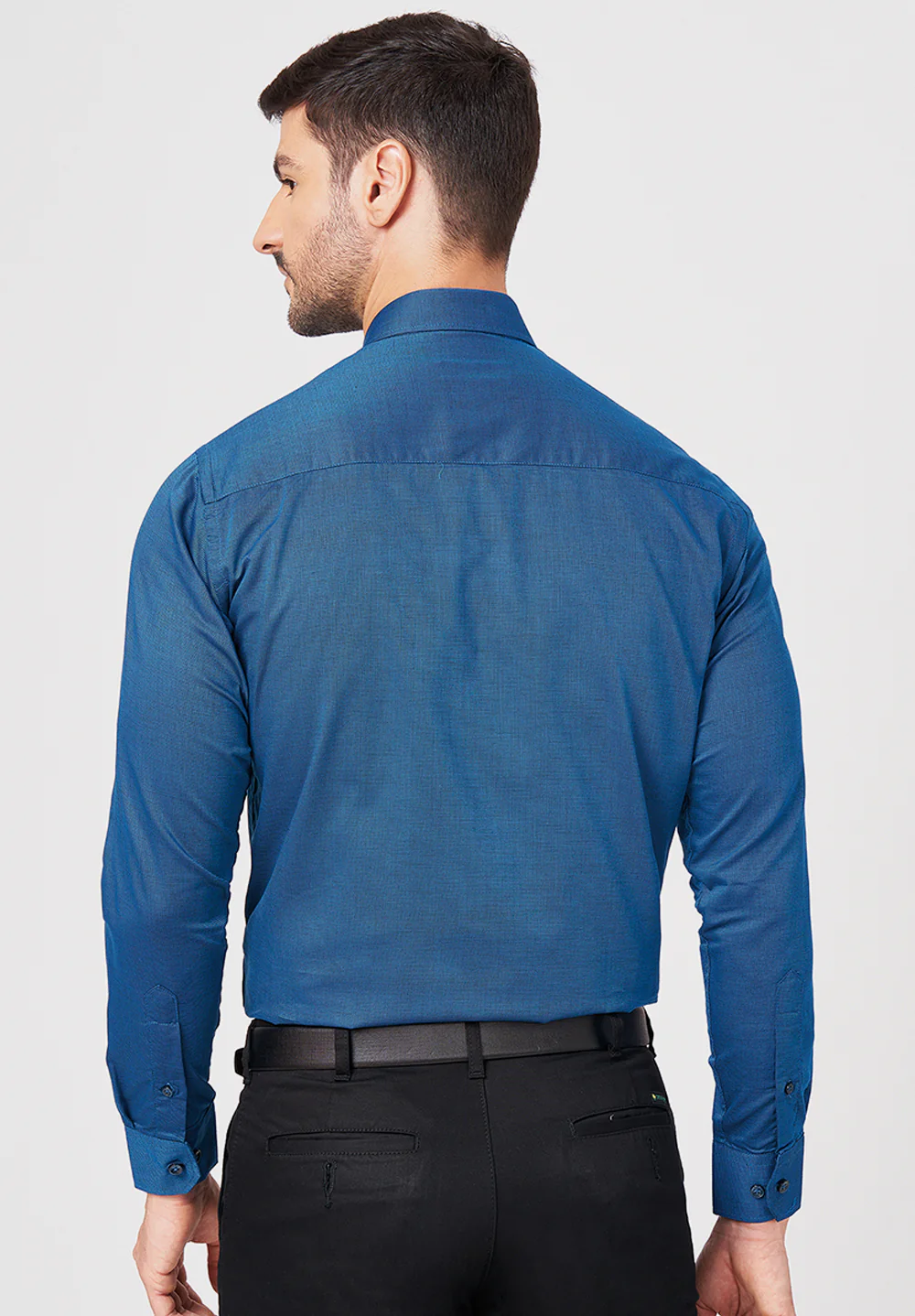 Men Blue Slim Fit Formal Shirt - Image 3