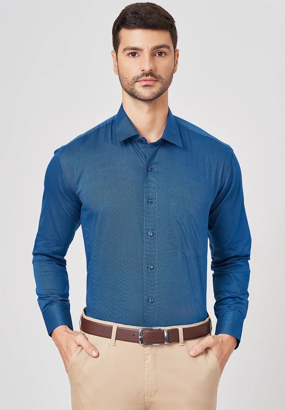 Men Blue Regular Fit Formal Shirt