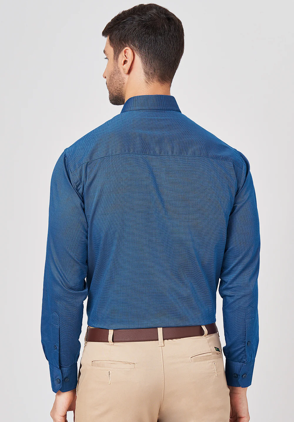 Men Blue Regular Fit Formal Shirt - Image 2