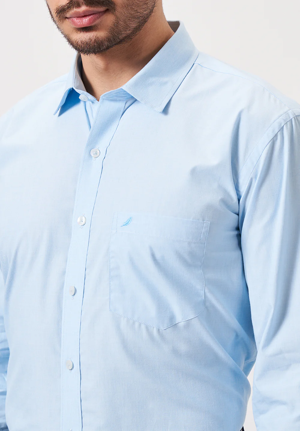 Men Blue Regular Fit Formal Shirt - Image 4