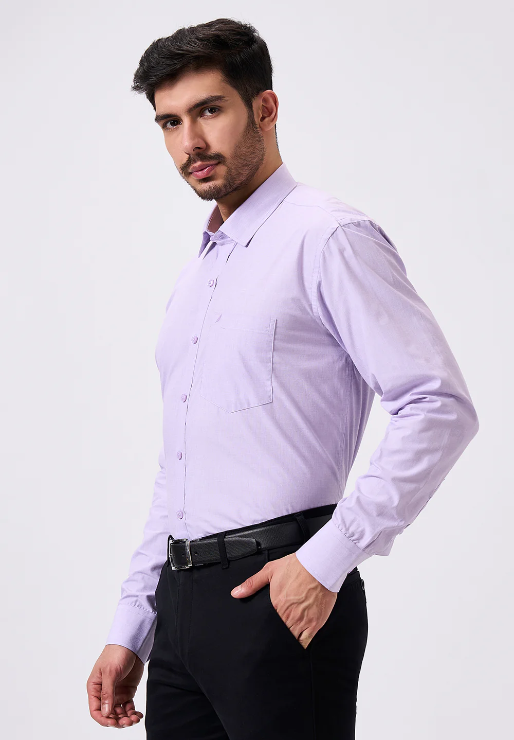 Men Blue Regular Fit Formal Shirt - Image 3