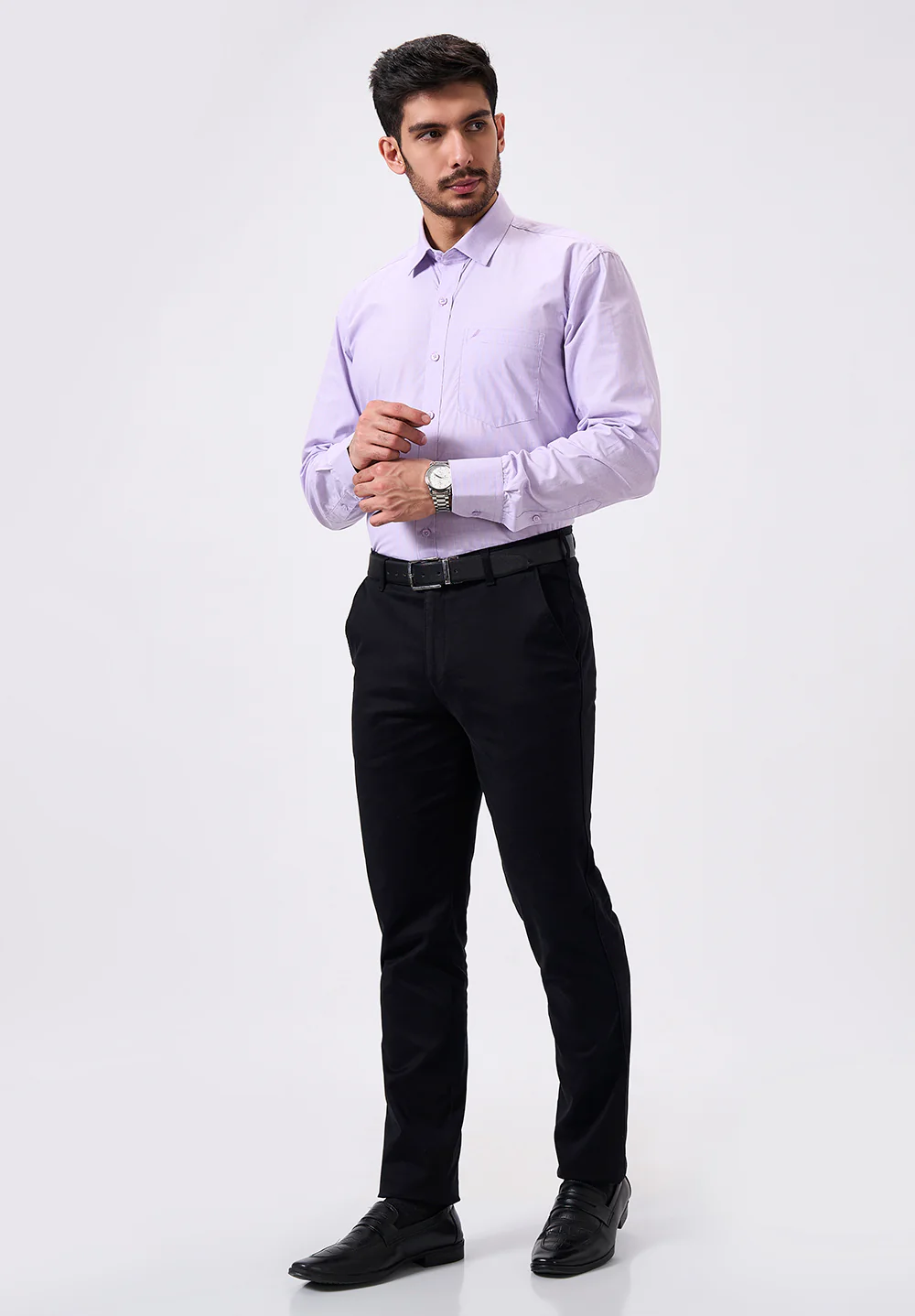 Men Blue Regular Fit Formal Shirt - Image 5