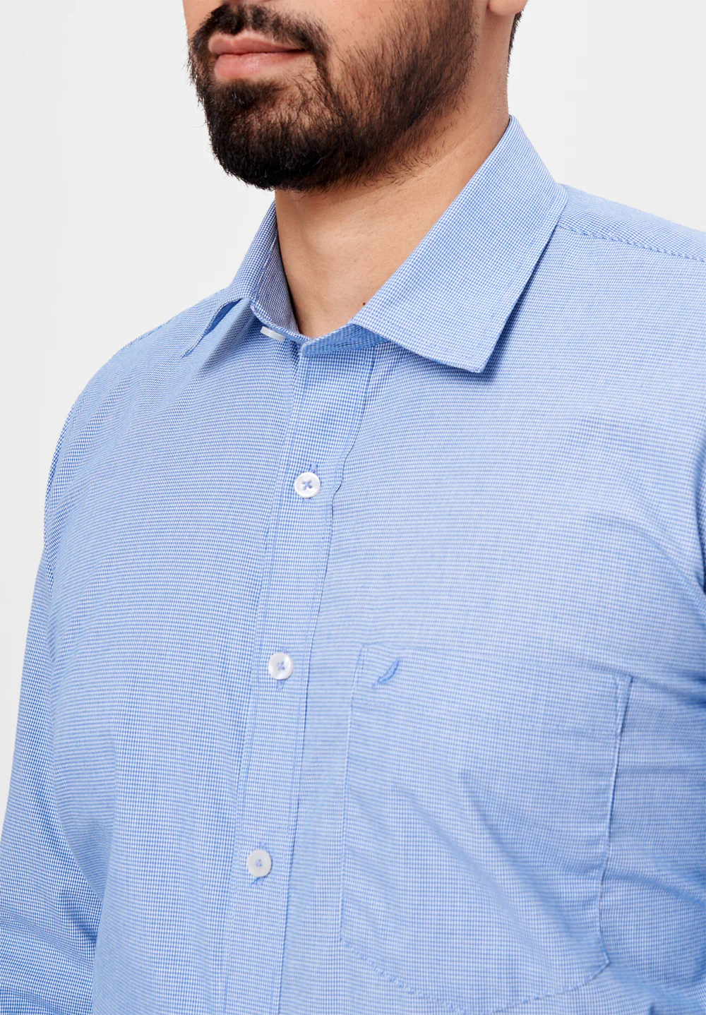 Men Blue Regular Fit Formal Shirt - Image 3