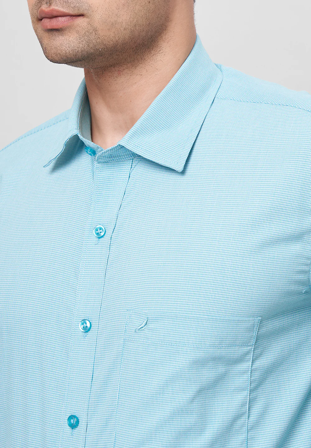 Men Blue Regular Fit Formal Shirt - Image 3