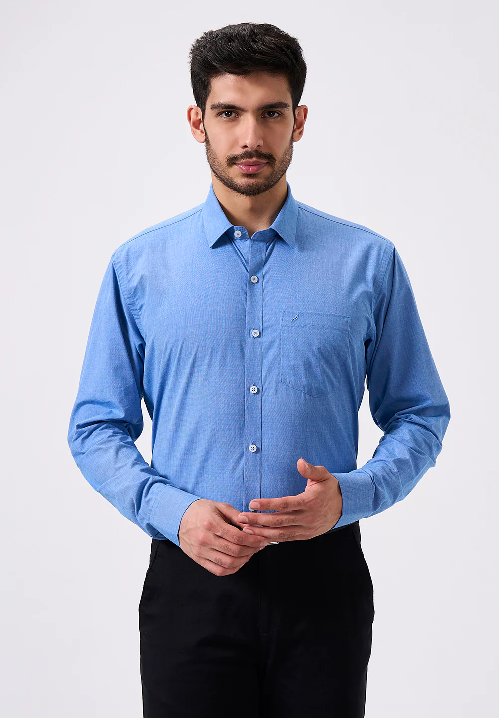 Men Blue Slim Fit Formal Shirt