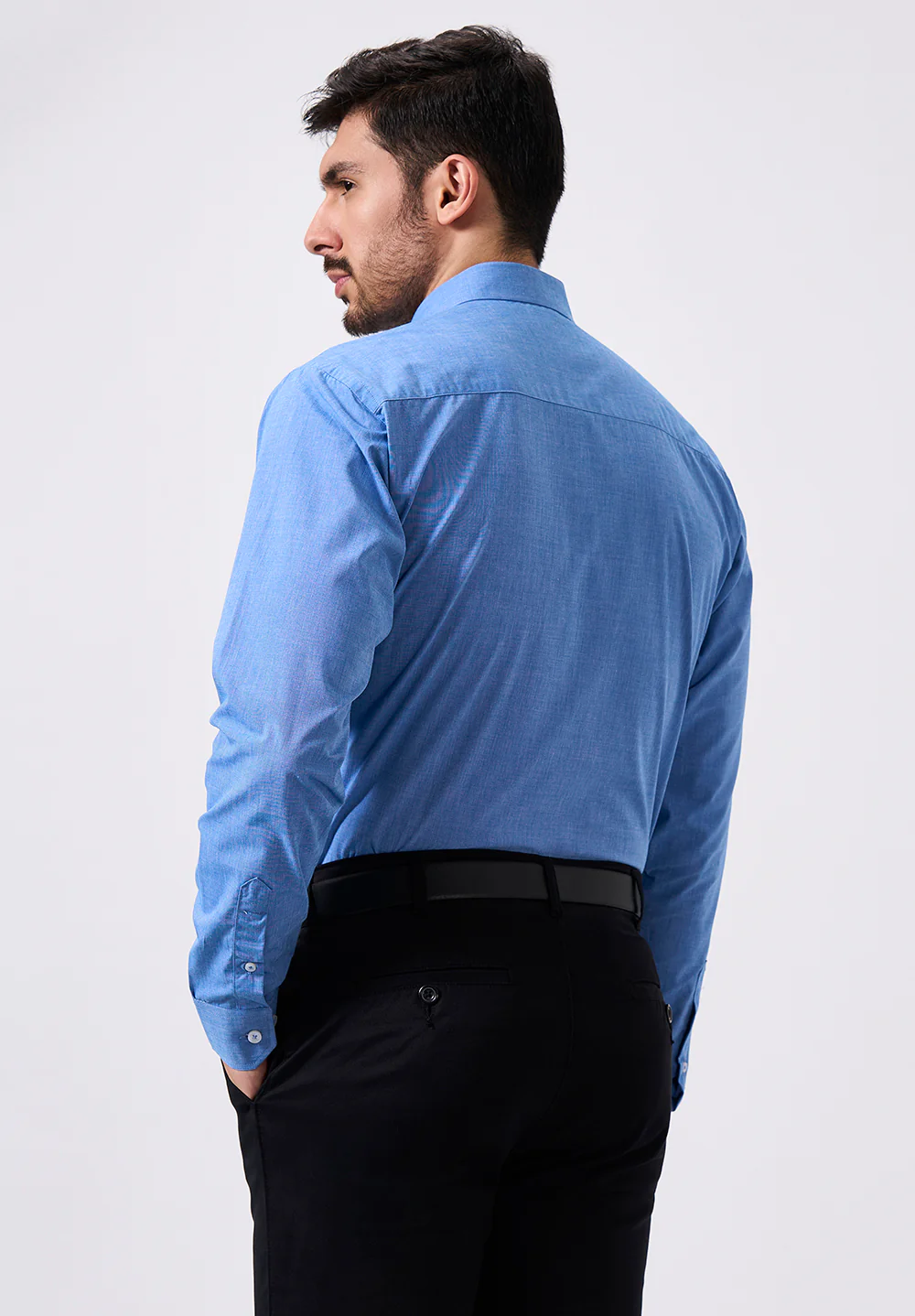 Men Blue Slim Fit Formal Shirt - Image 2