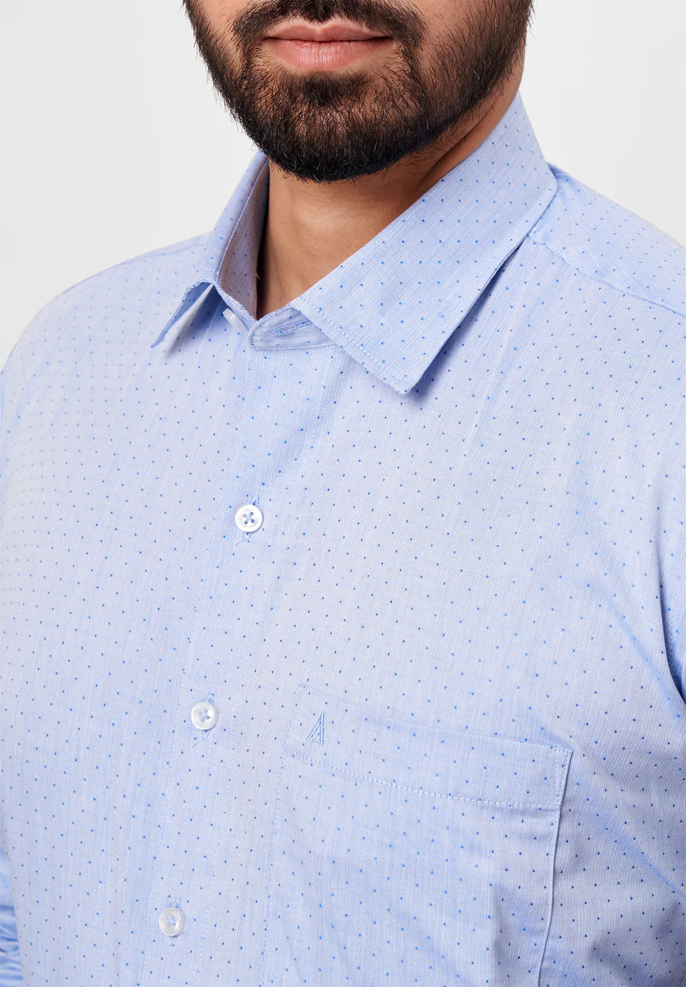 Men Blue Regular Fit Formal Shirt - Image 3