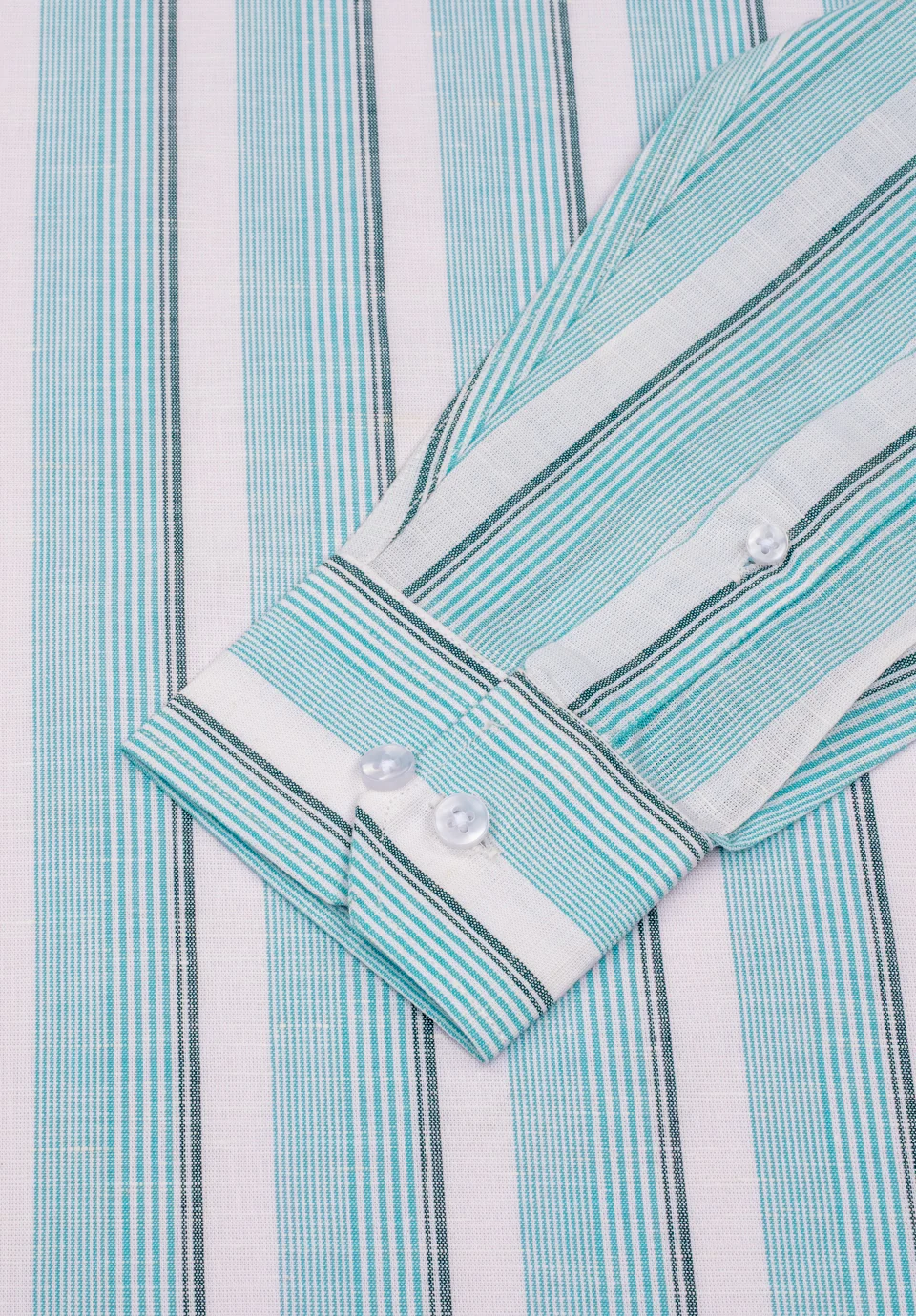 Men Blue Striped Slim Fit Formal Shirt - Image 3