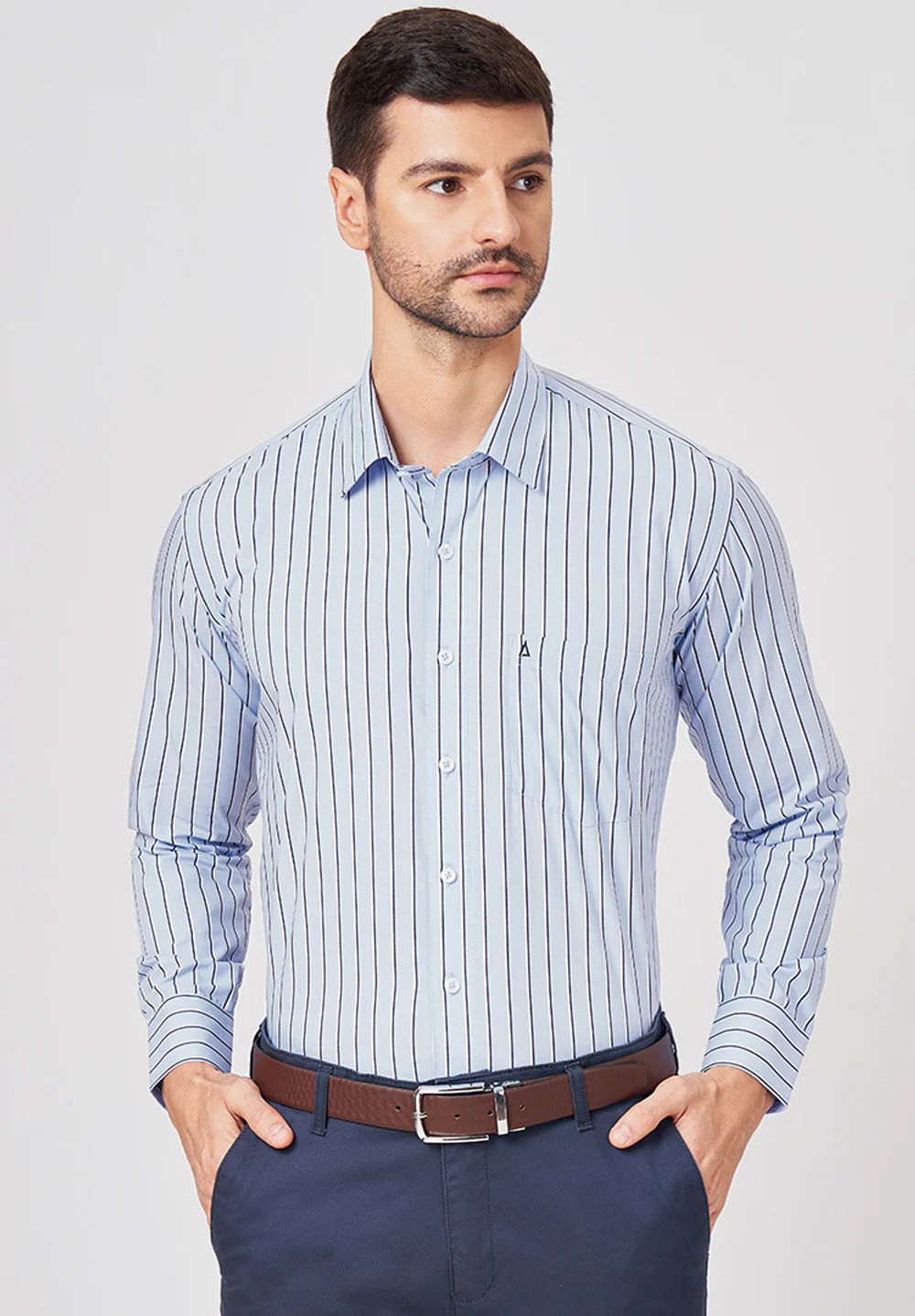 Men Blue Regular Fit Formal Shirt