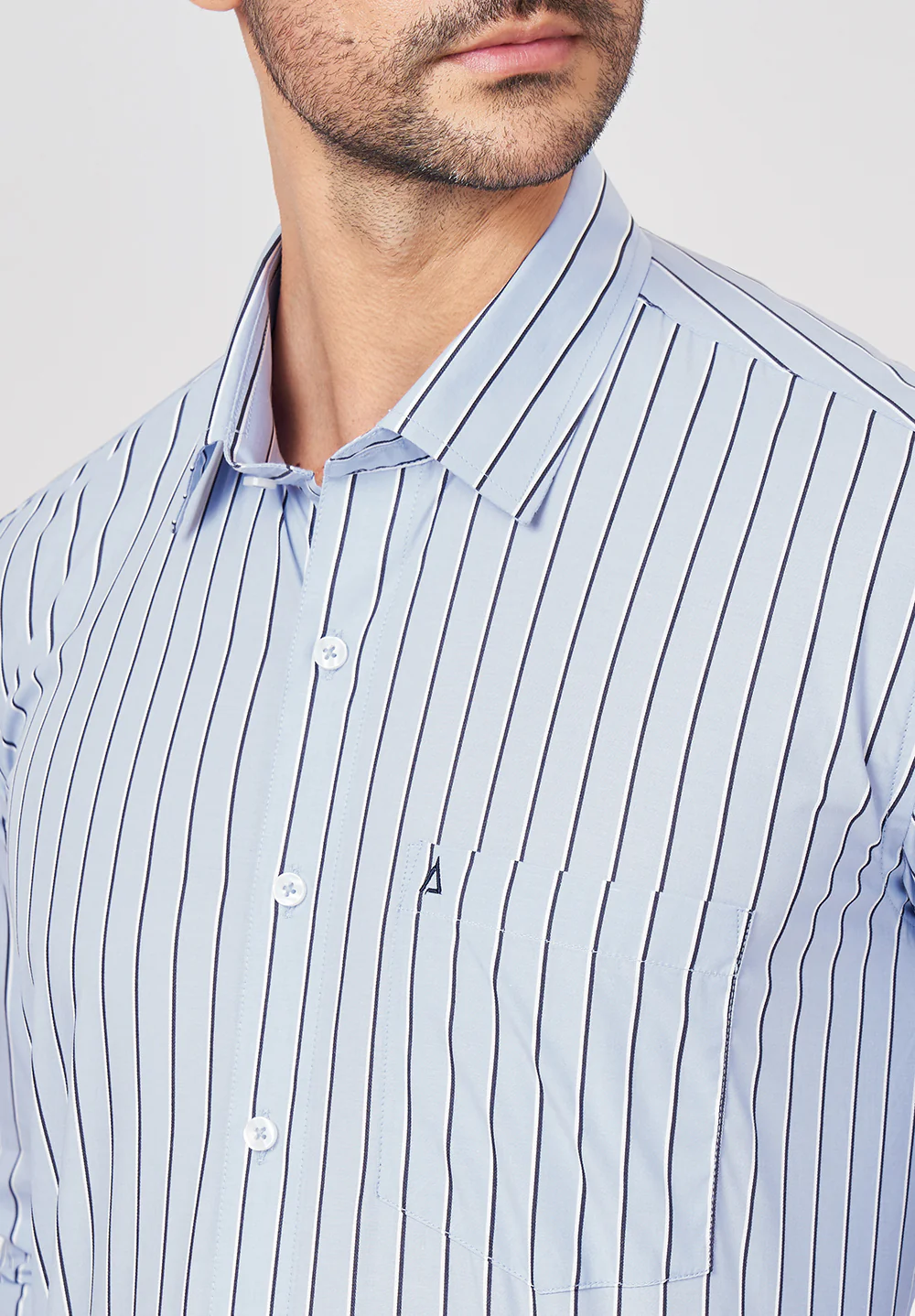 Men Blue Regular Fit Formal Shirt - Image 3