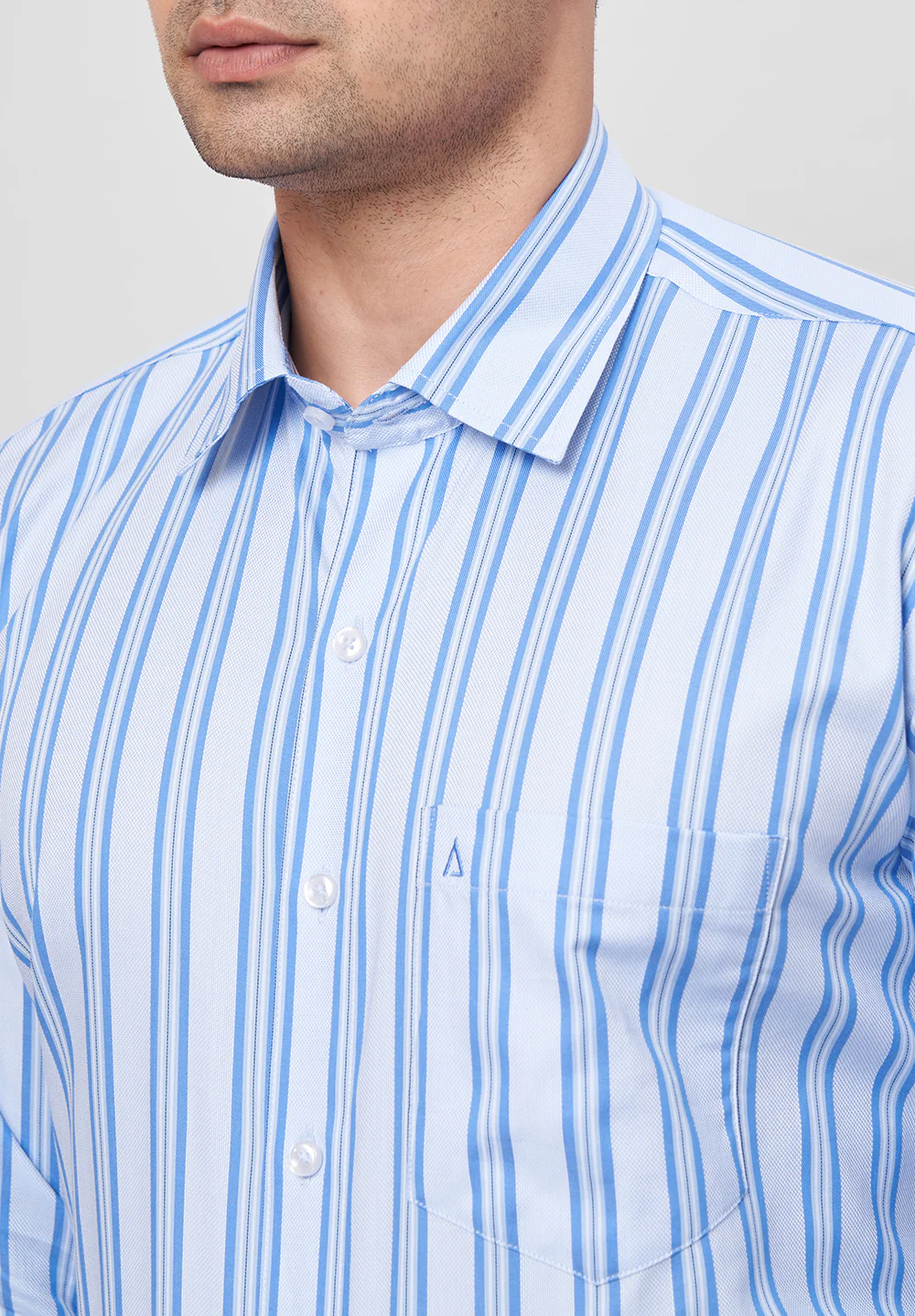 Men Blue Regular Fit Formal Shirt - Image 3