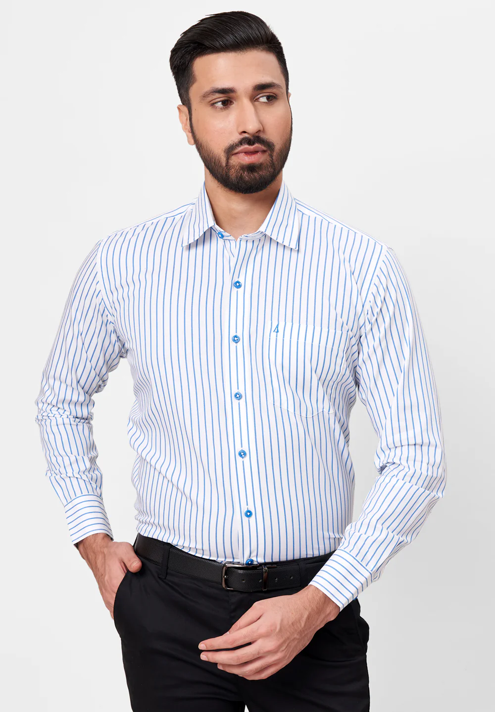 Men Blue Regular Fit Formal Shirt
