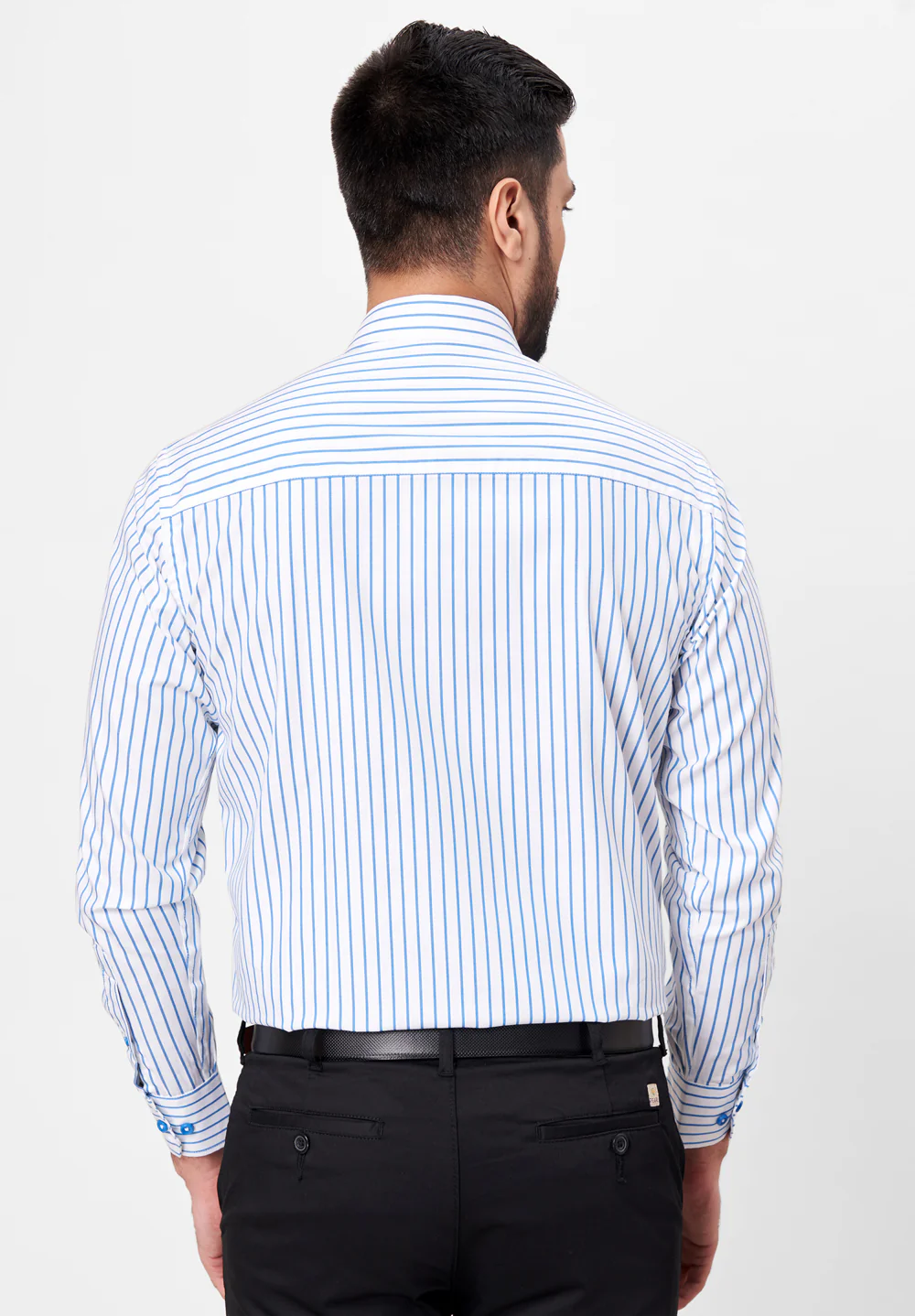 Men Blue Regular Fit Formal Shirt - Image 2