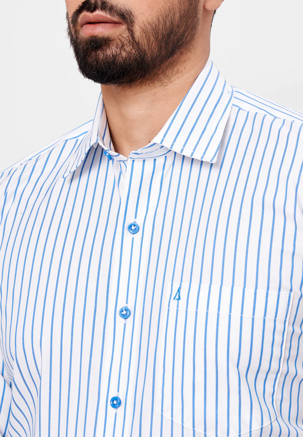 Men Blue Regular Fit Formal Shirt - Image 3