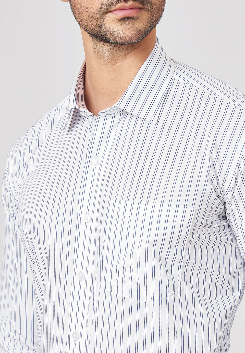 Men Blue Regular Fit Formal Shirt - Image 3