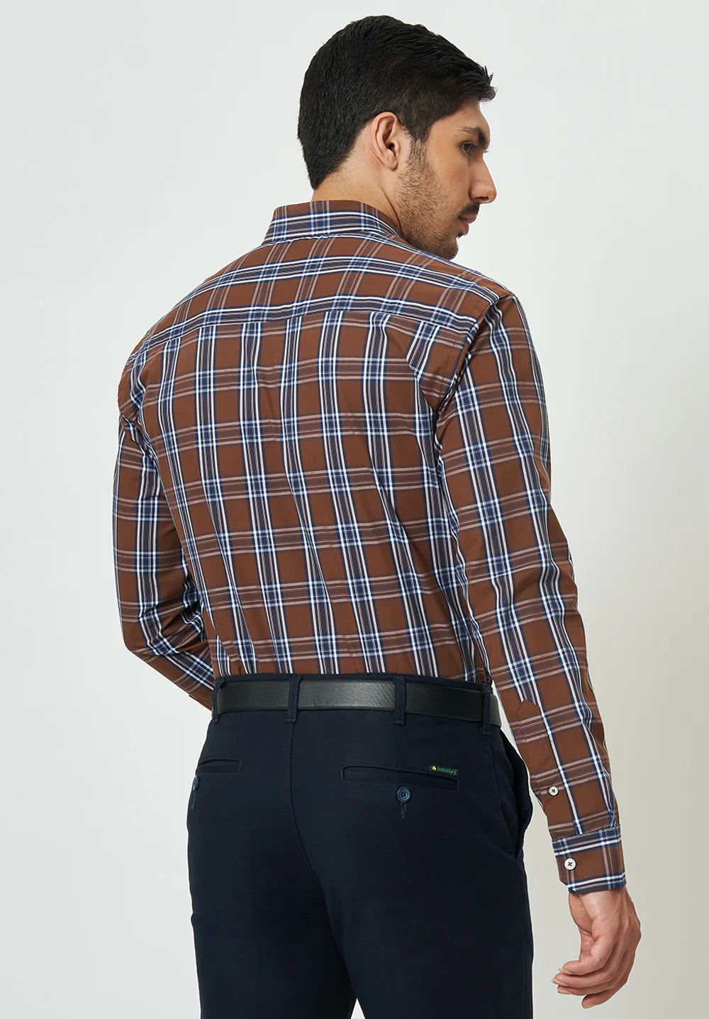 Men Brown Slim Fit Formal Shirt - Image 3