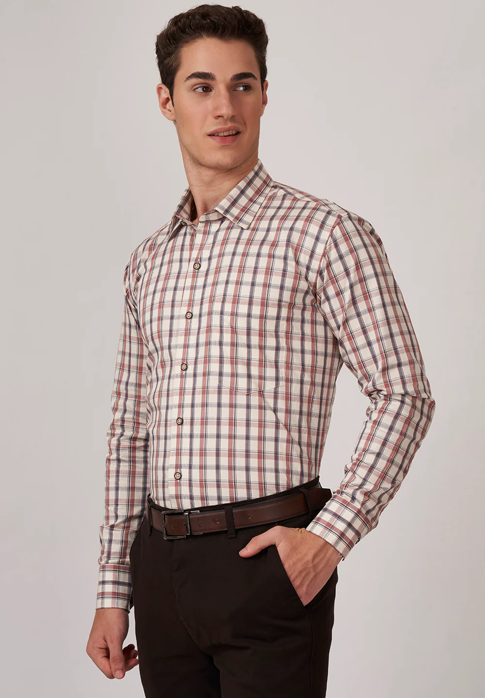 Men Brown Regular Fit Formal Shirt - Image 3