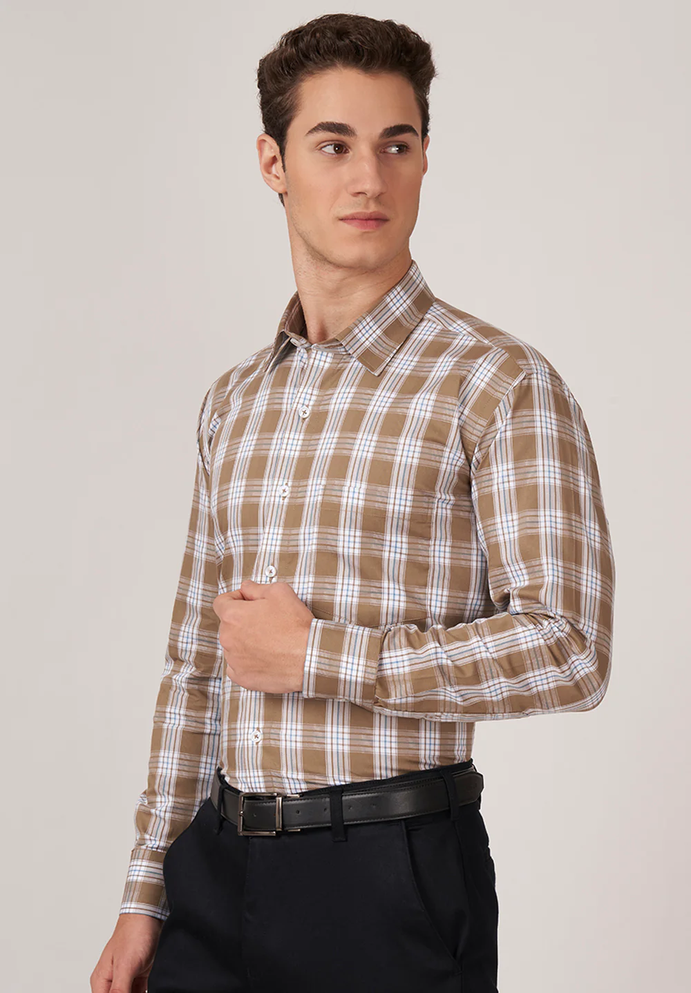 Men Brown Regular Fit Formal Shirt - Image 3