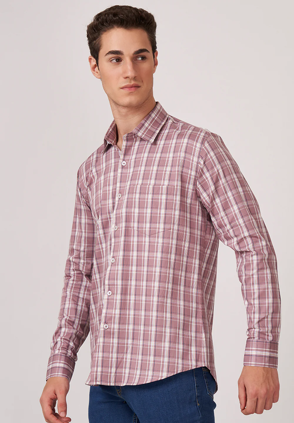 Men Brown Slim Fit Formal Shirt - Image 2