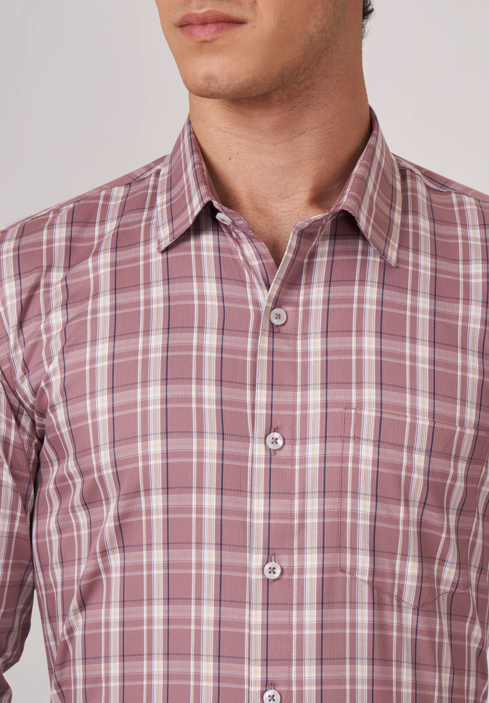 Men Brown Slim Fit Formal Shirt - Image 4