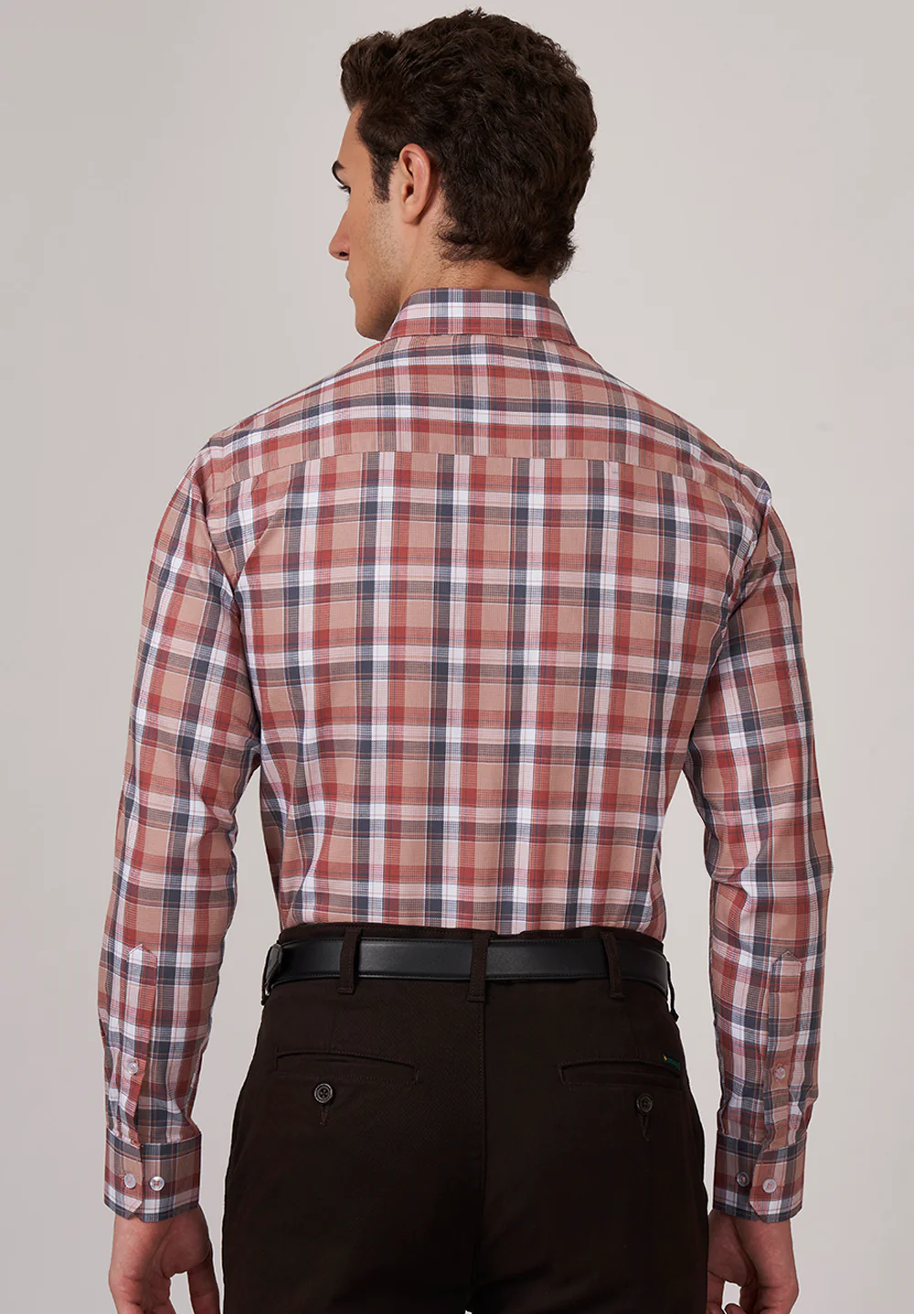 Men Brown Slim Fit Formal Shirt - Image 3