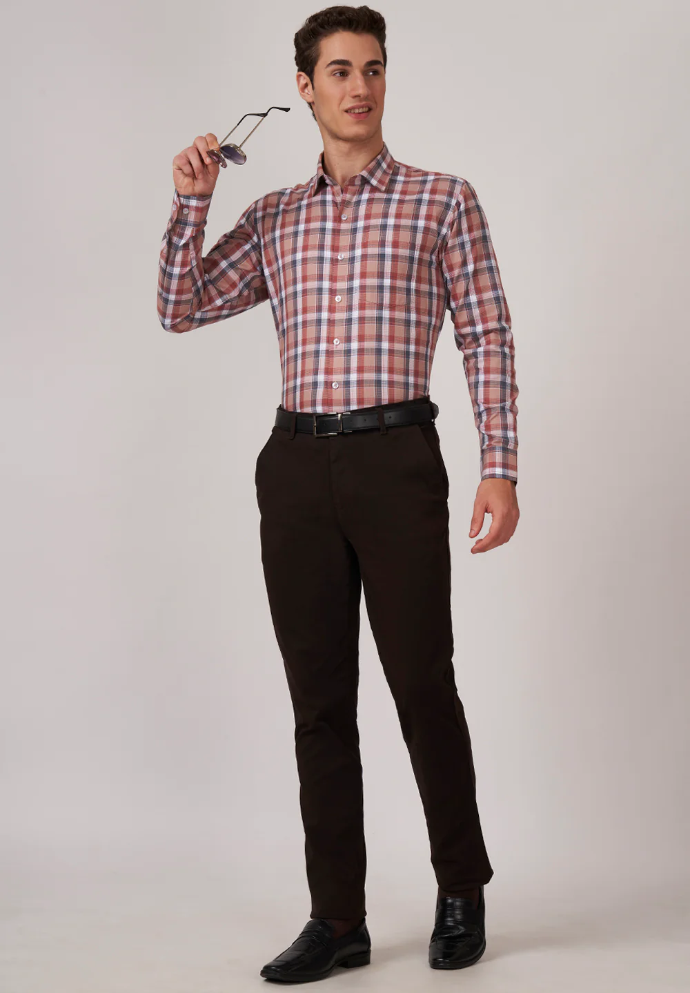 Men Brown Slim Fit Formal Shirt - Image 5