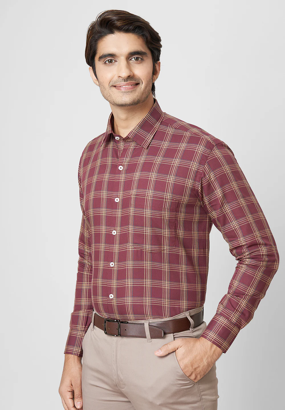 Men Brown Regular Fit Formal Shirt