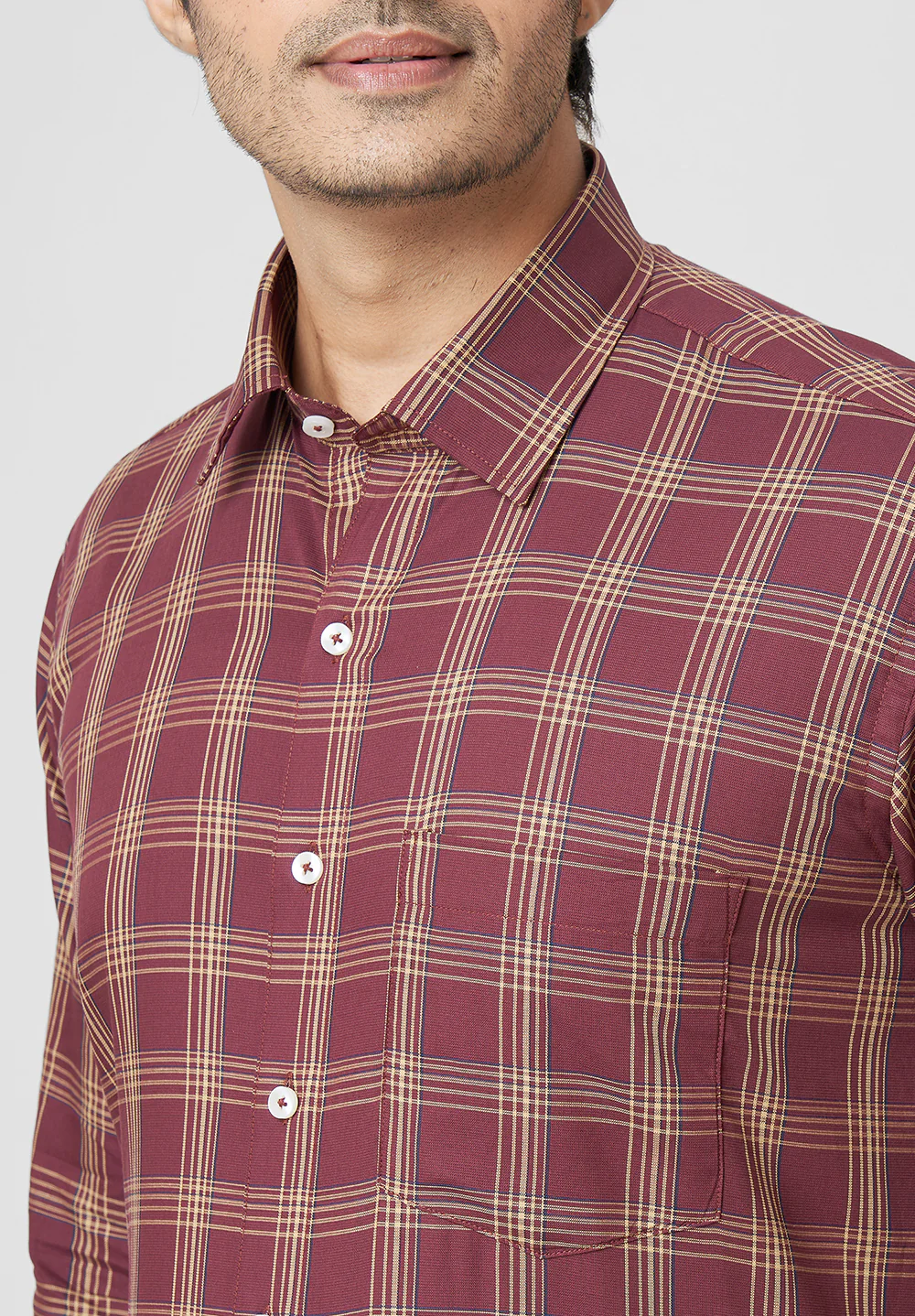 Men Brown Regular Fit Formal Shirt - Image 3