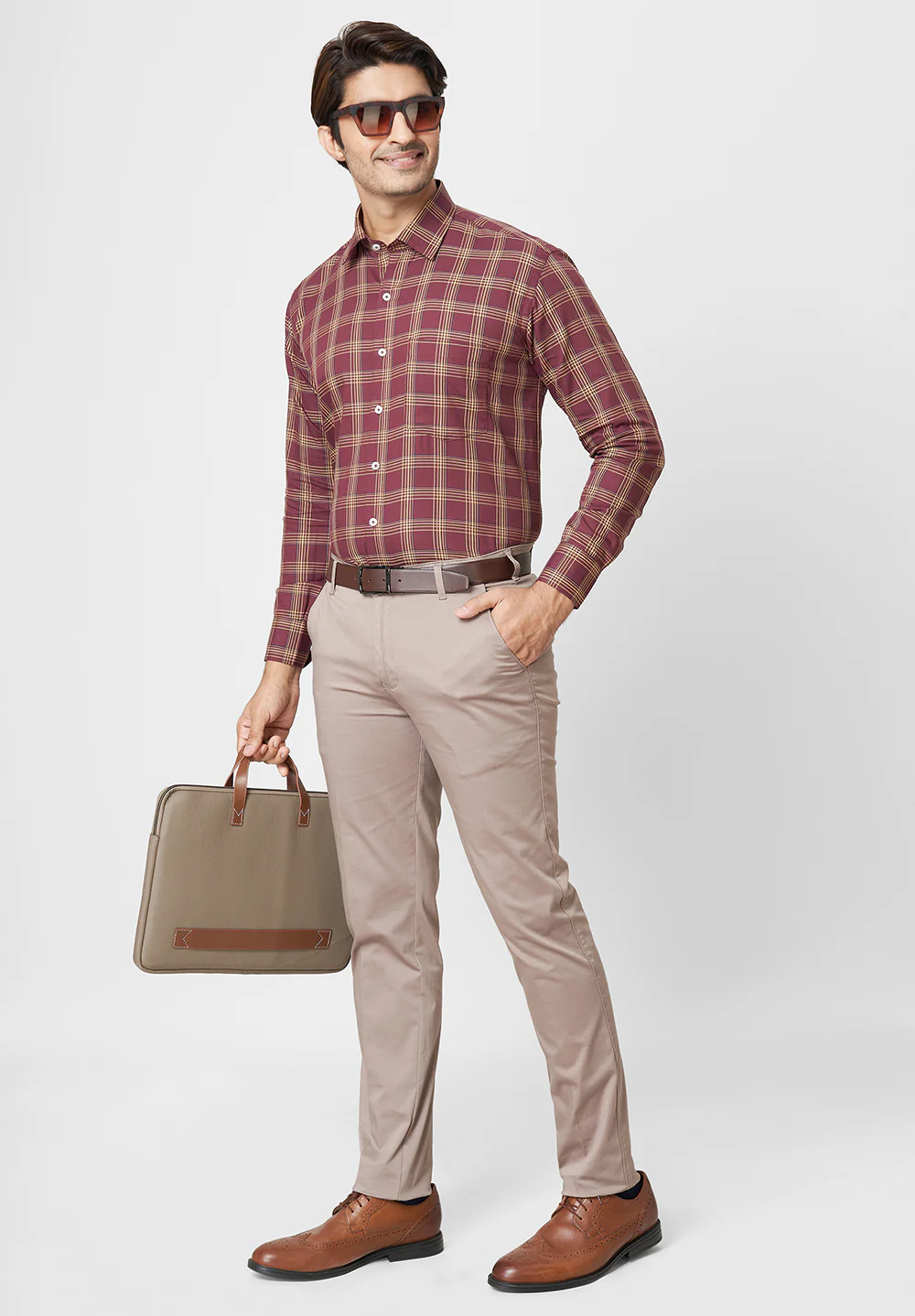 Men Brown Regular Fit Formal Shirt - Image 4