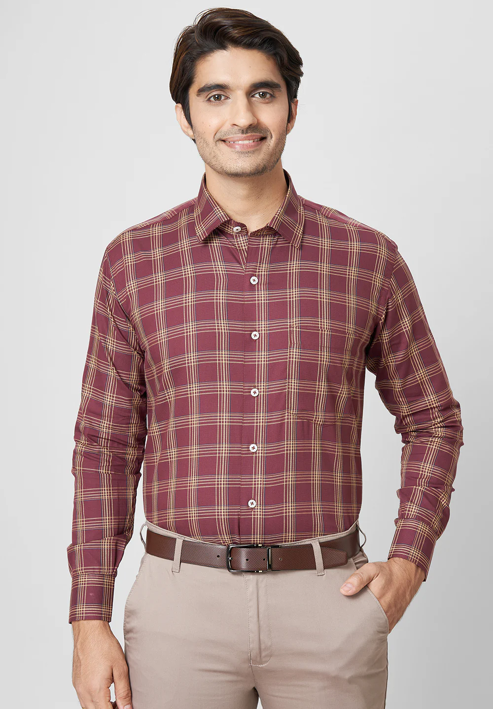 Men Brown Regular Fit Formal Shirt - Image 5