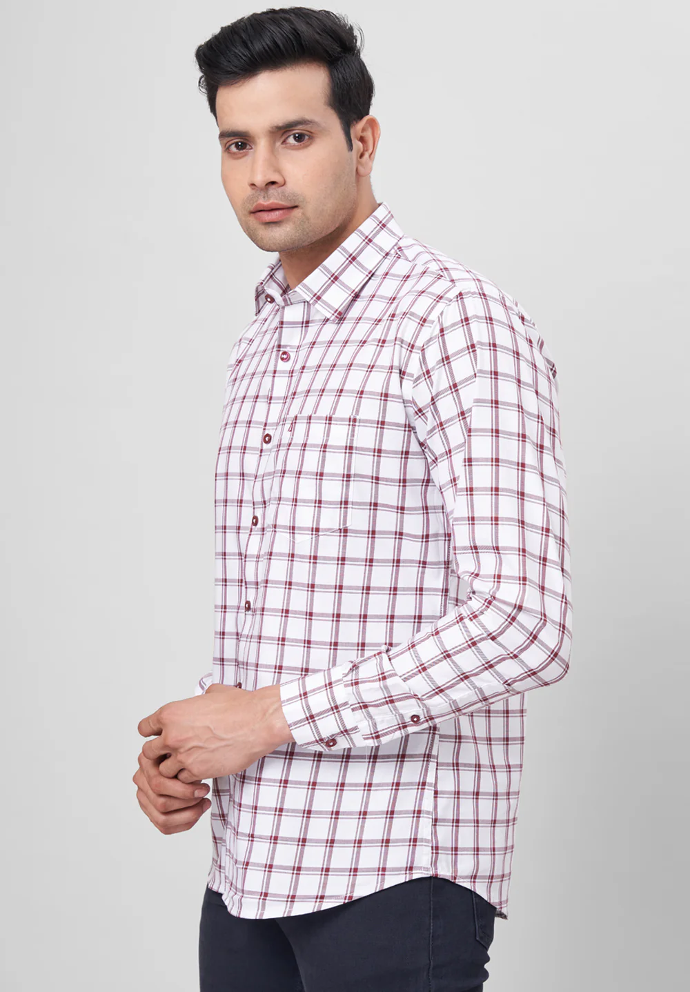 Men Brown Slim Fit Formal Shirt - Image 4