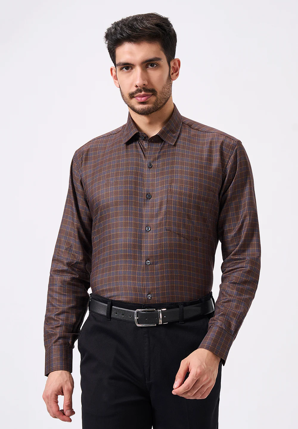 Men Brown Regular Fit Formal Shirt