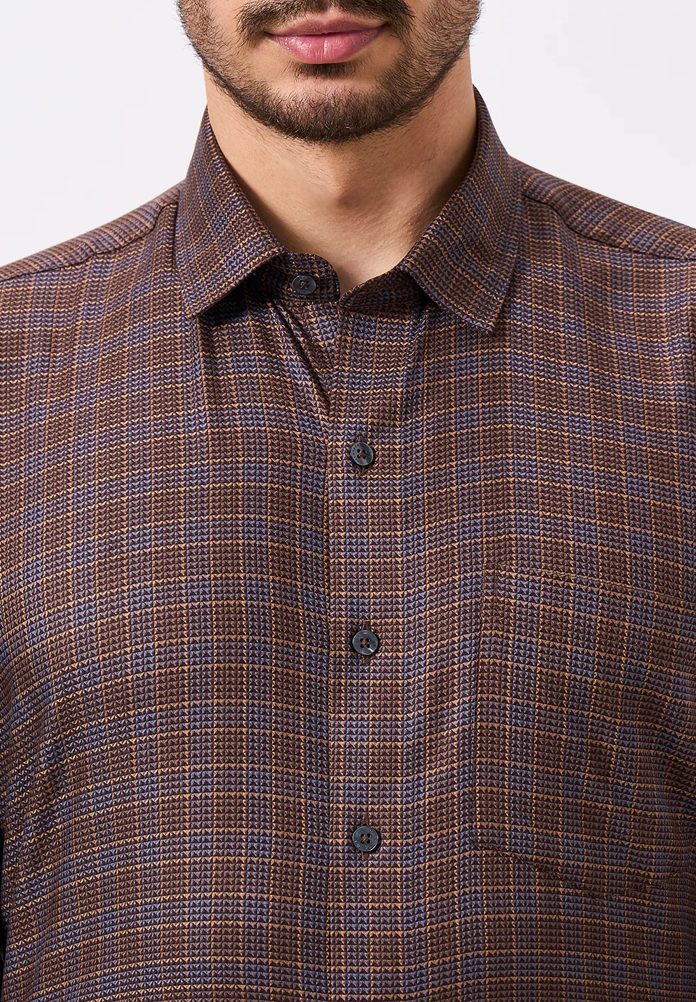 Men Brown Regular Fit Formal Shirt - Image 4