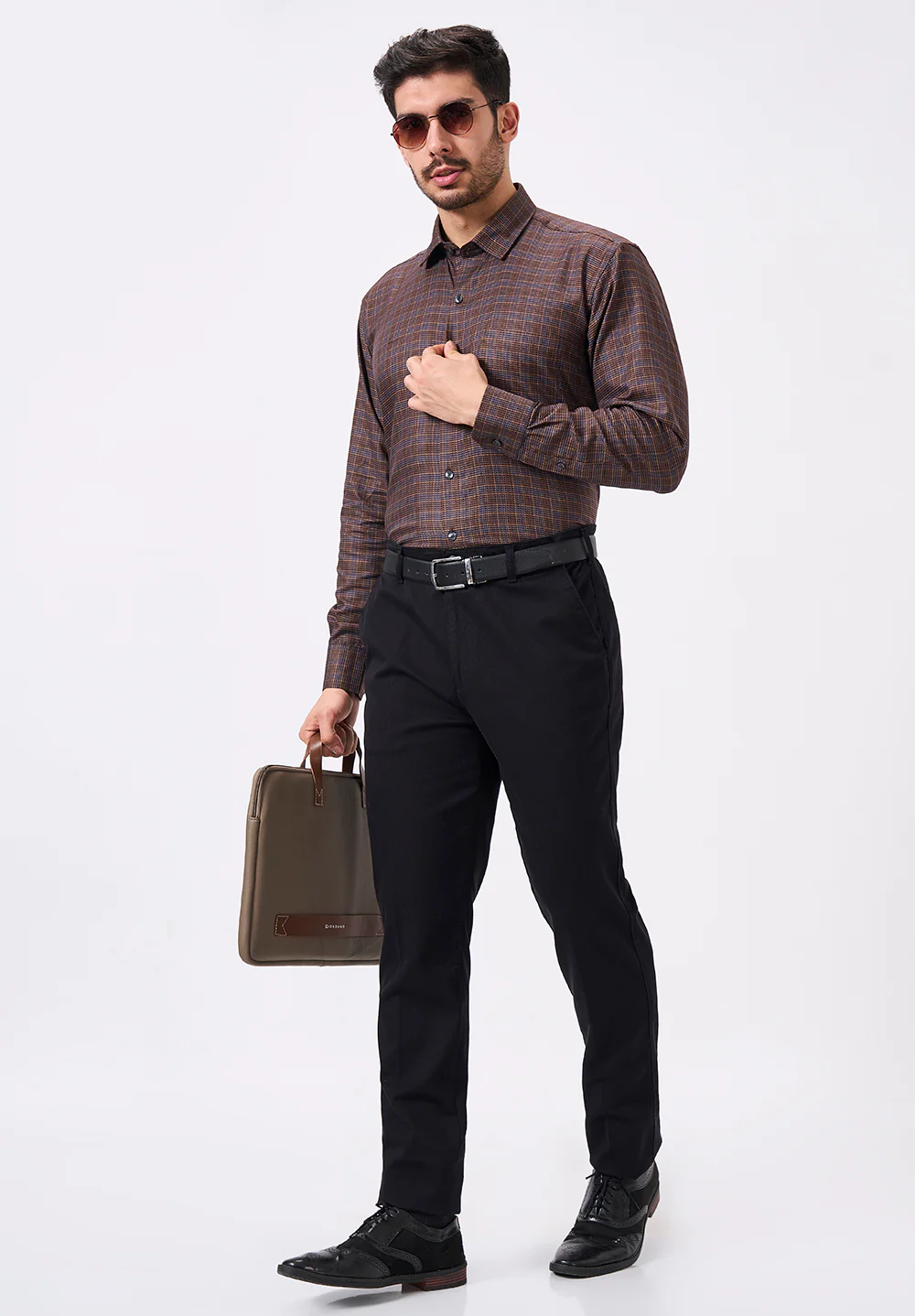Men Brown Regular Fit Formal Shirt - Image 5