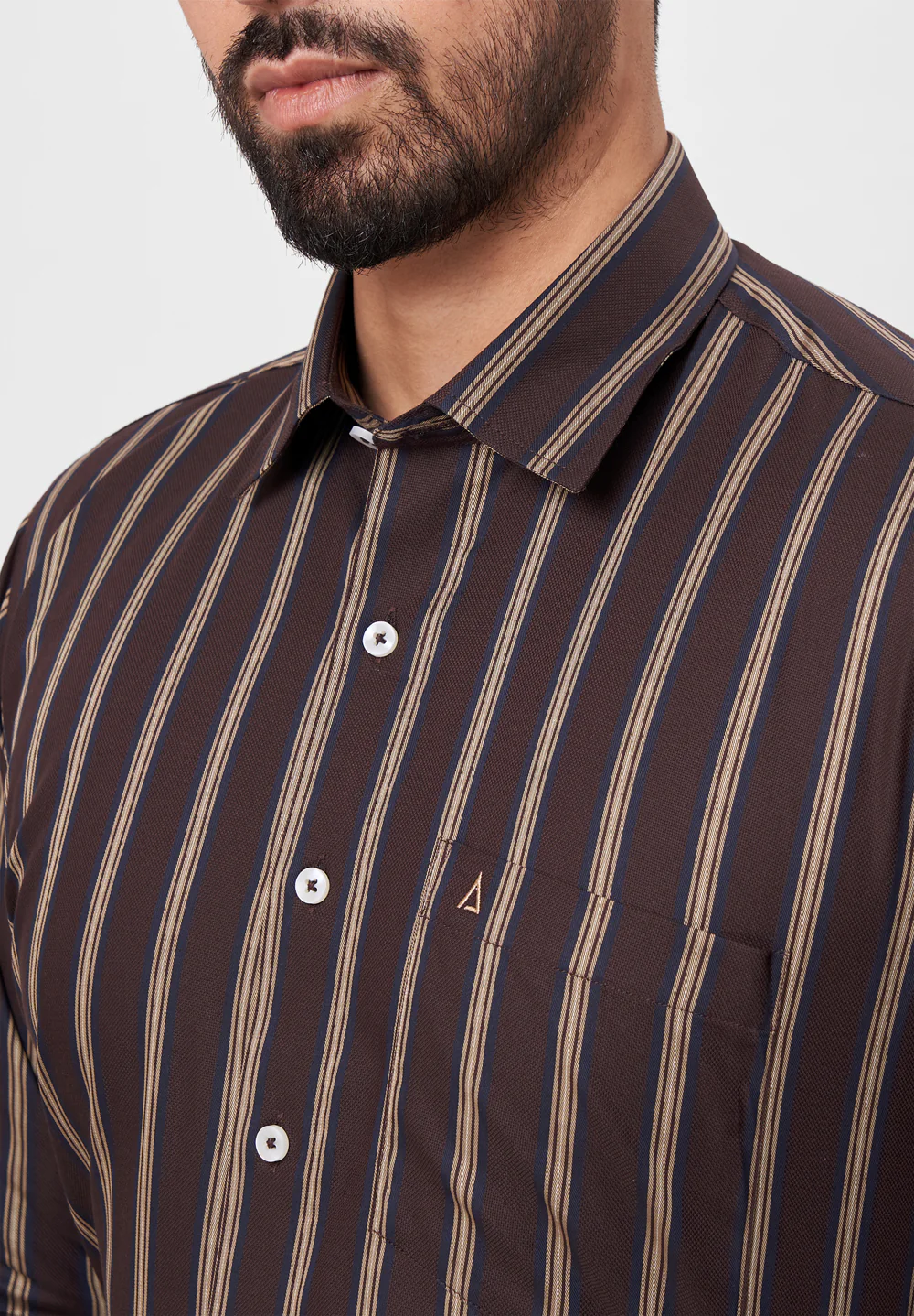 Men Brown Regular Fit Formal Shirt - Image 3