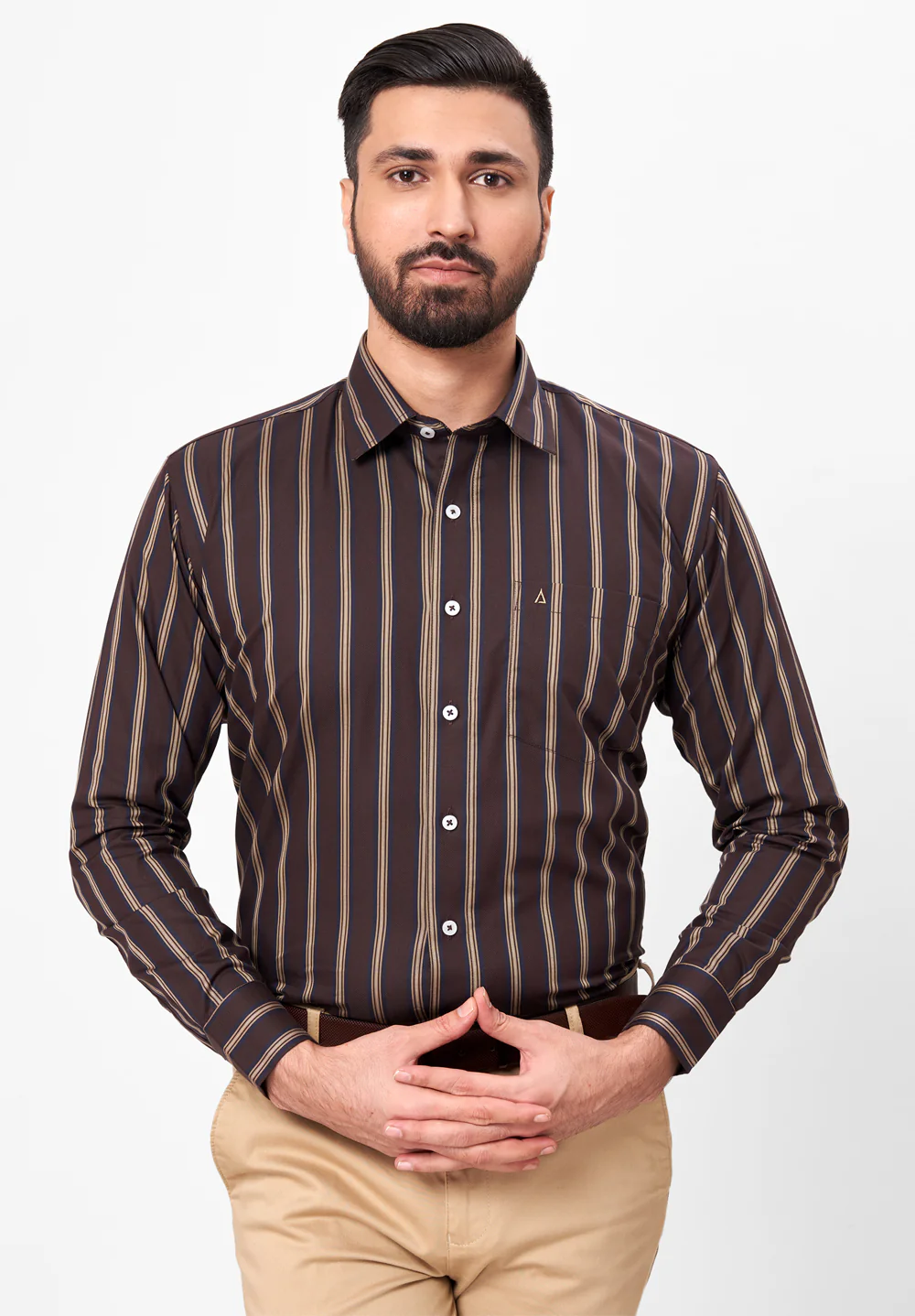 Men Brown Regular Fit Formal Shirt - Image 5