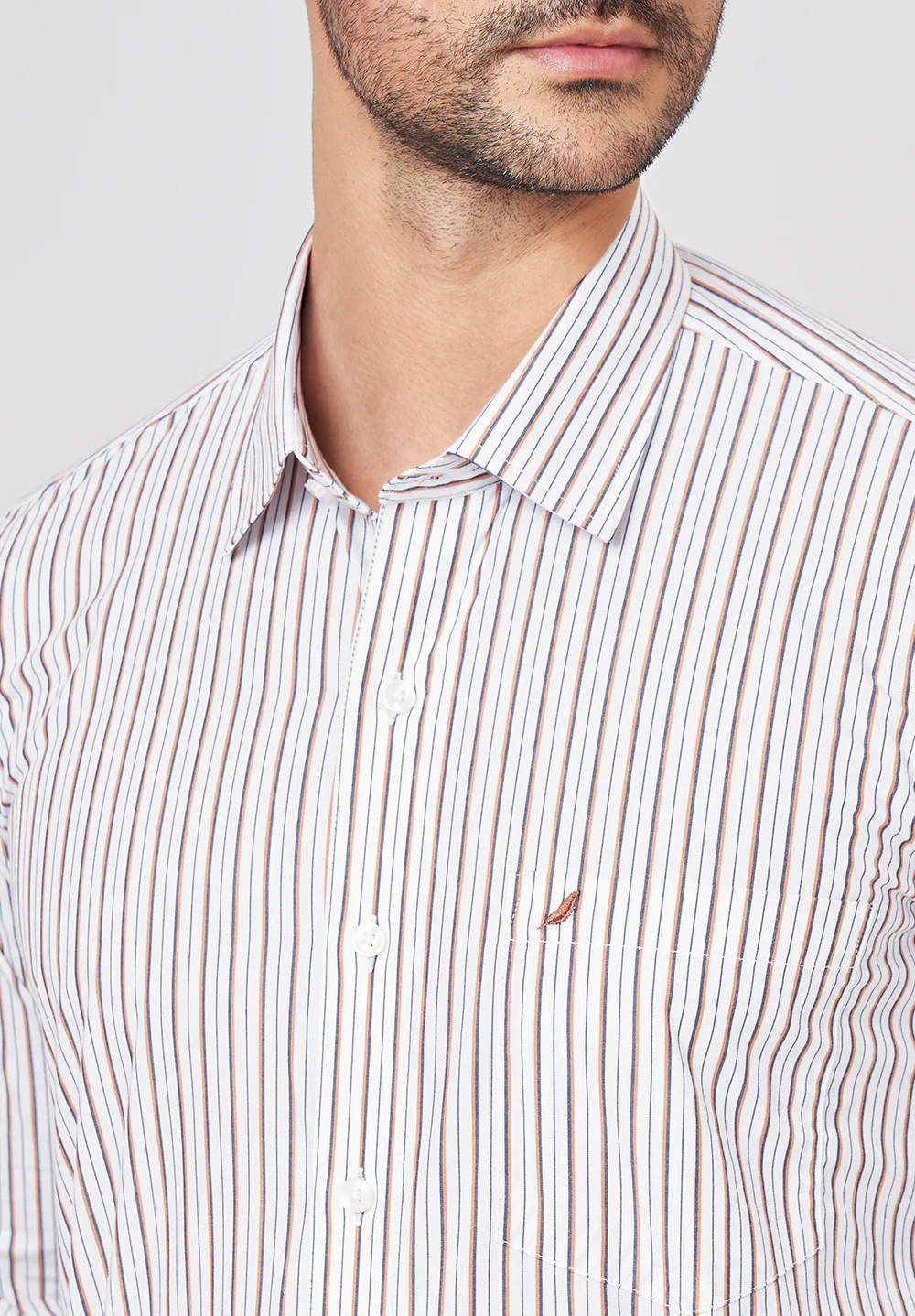 Men Brown Regular Fit Formal Shirt - Image 3