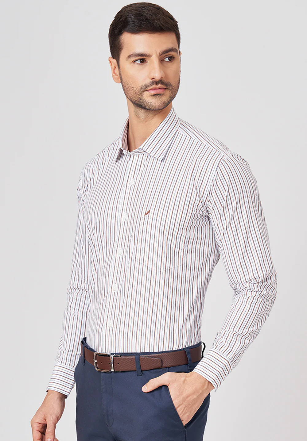 Men Brown Regular Fit Formal Shirt - Image 4