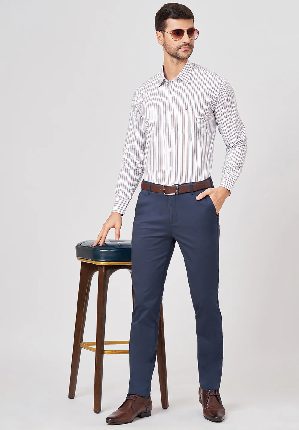Men Brown Regular Fit Formal Shirt - Image 5