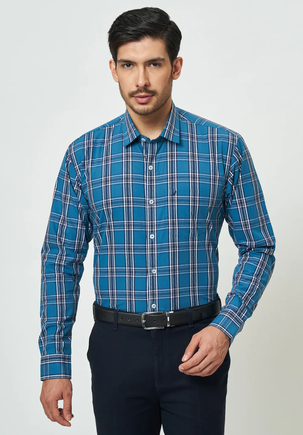 Men Blue Slim Fit Formal Shirt