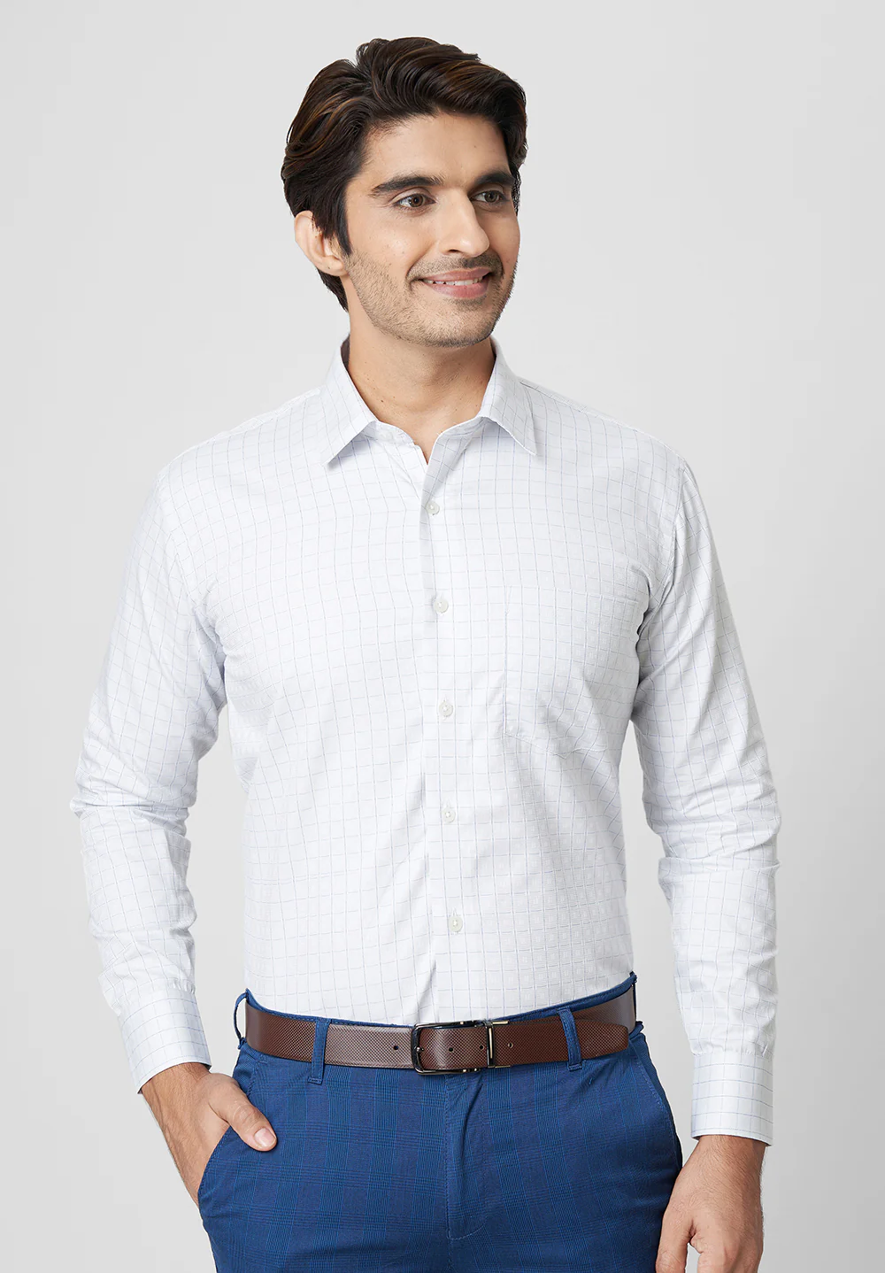 Men Grey Regular Fit Formal Shirt