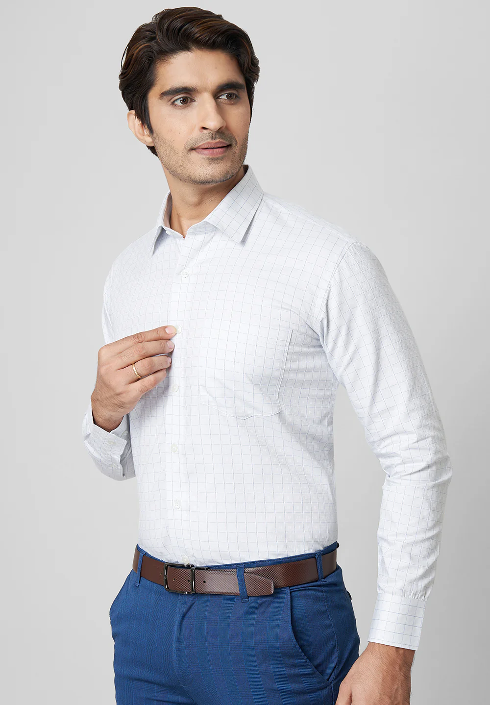 Men Grey Regular Fit Formal Shirt - Image 2
