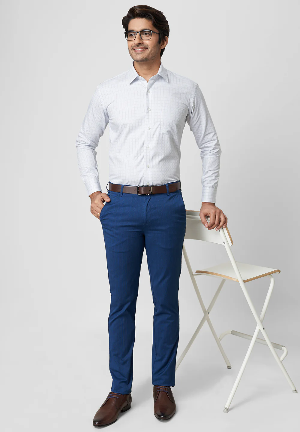 Men Grey Regular Fit Formal Shirt - Image 5