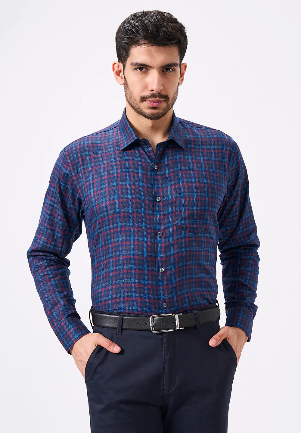 Men Blue Slim Fit Formal Shirt