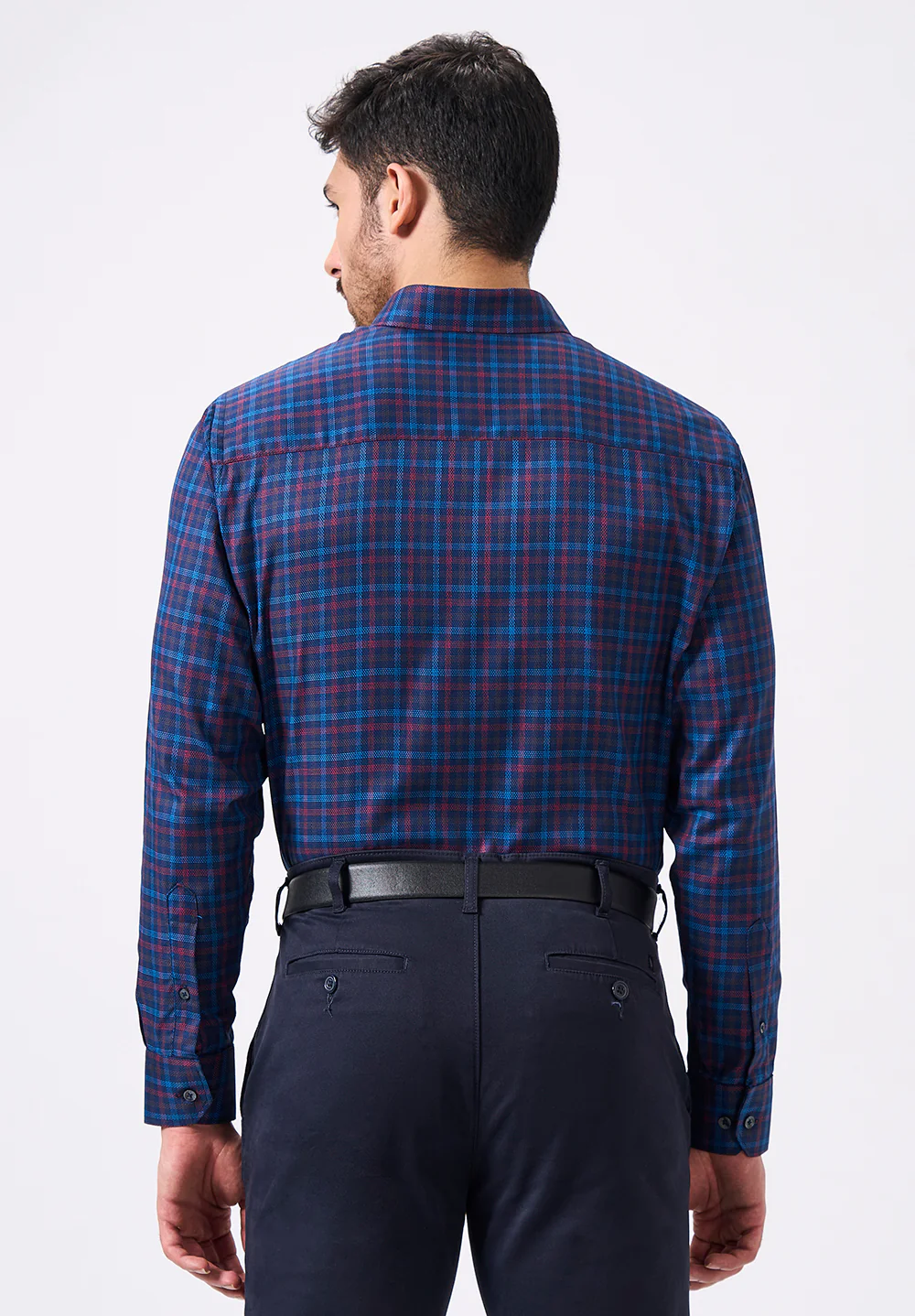 Men Blue Slim Fit Formal Shirt - Image 2