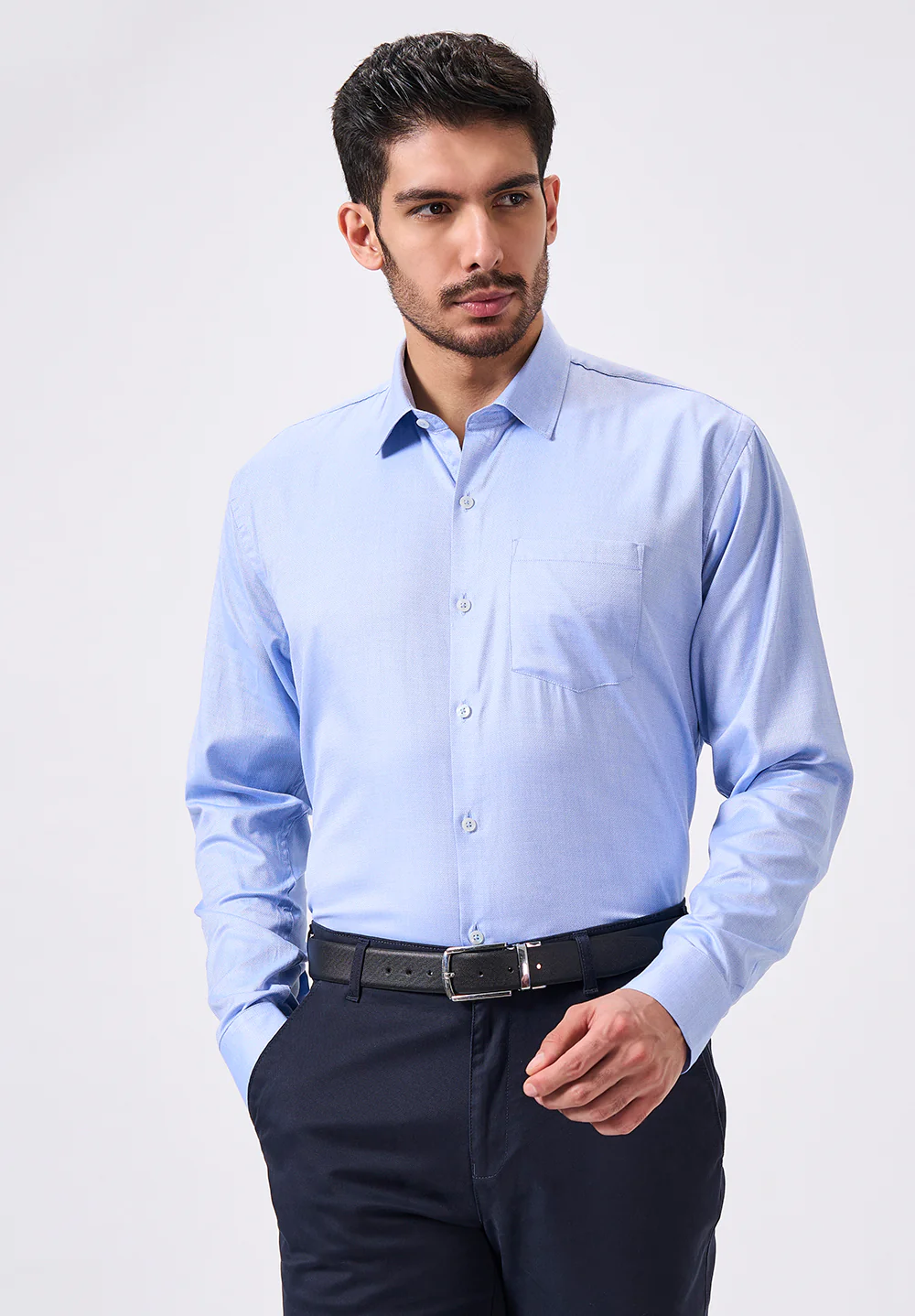 Men Blue Slim Fit Formal Shirt